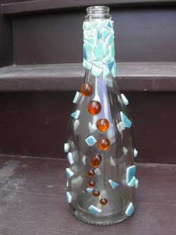 Mosaico Botella decorativa