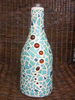 Mosaico Botella decorativa