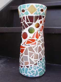 Mosaico Jarron multicolores